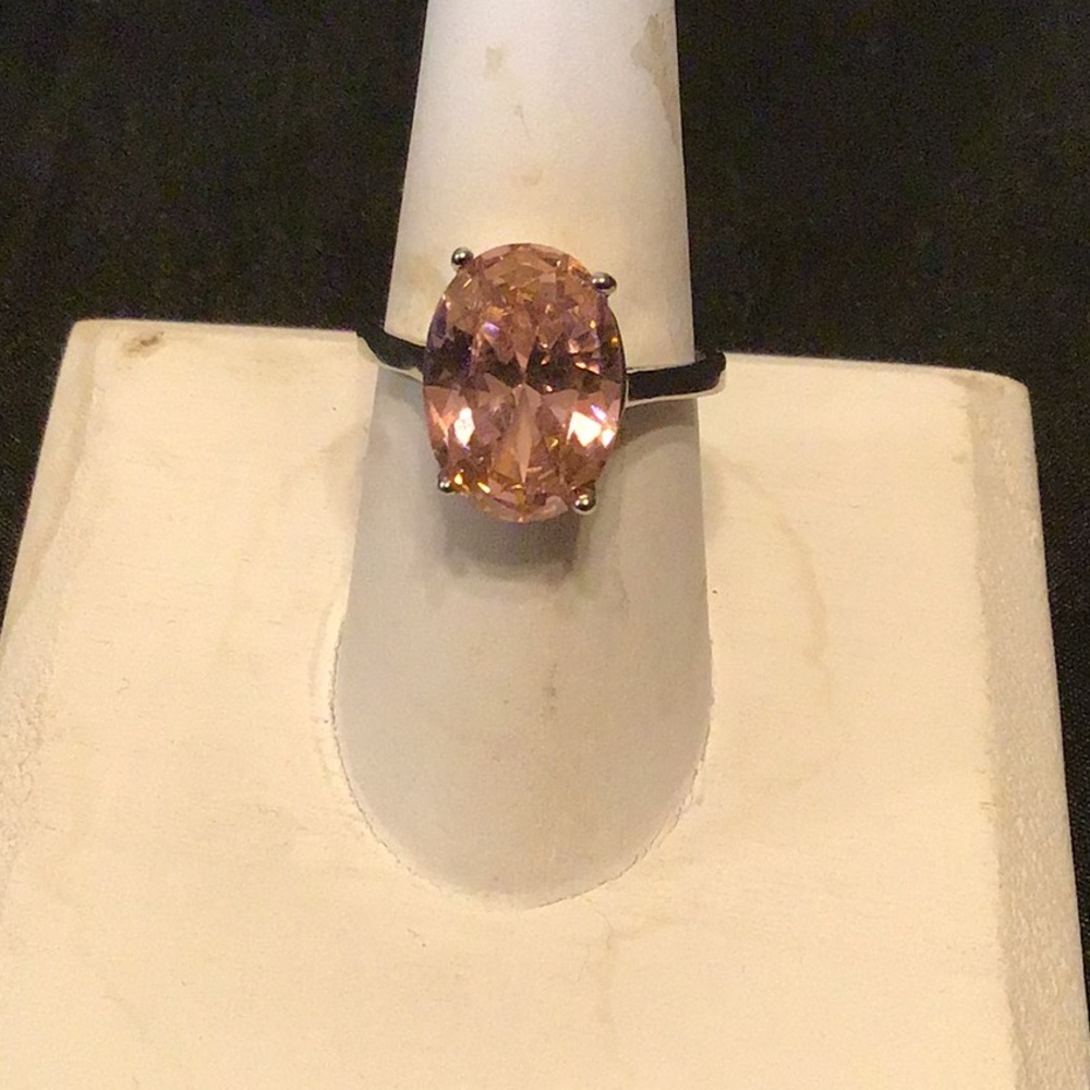 925 Sterling Silver Genuine Pink TopazRing - Picture 2 of 4